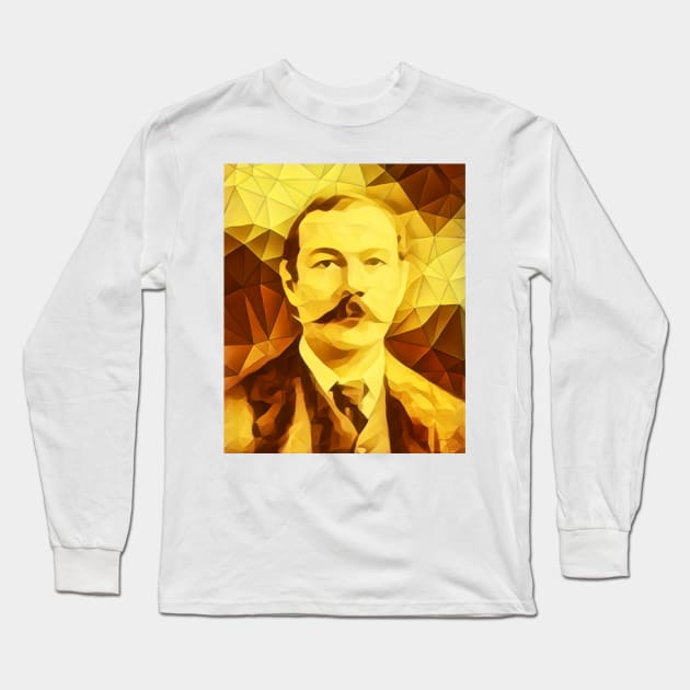Arthur Conan Doyle Golden Portrait | Arthur Conan Doyle Artwork 11 Long Sleeve T-Shirt by JustLit